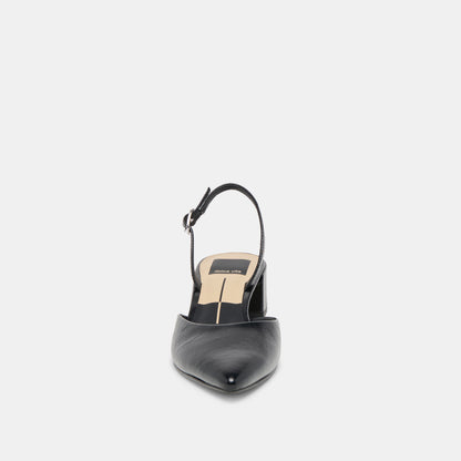 CAREL WIDE HEELS MIDNIGHT CRINKLE PATENT LEATHER