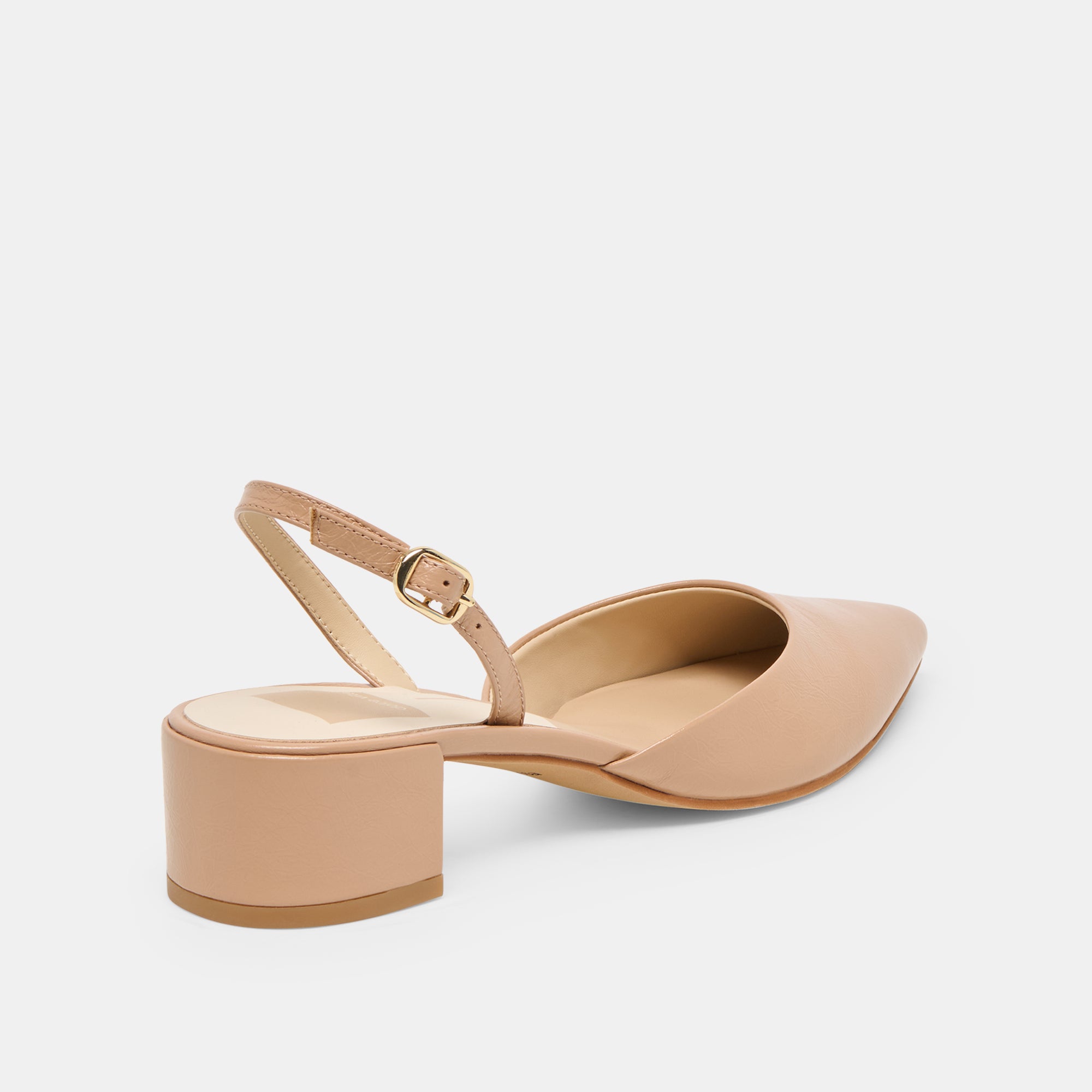 CAREL WIDE HEELS LT TAN CRINKLE PATENT LEATHER - view 3
