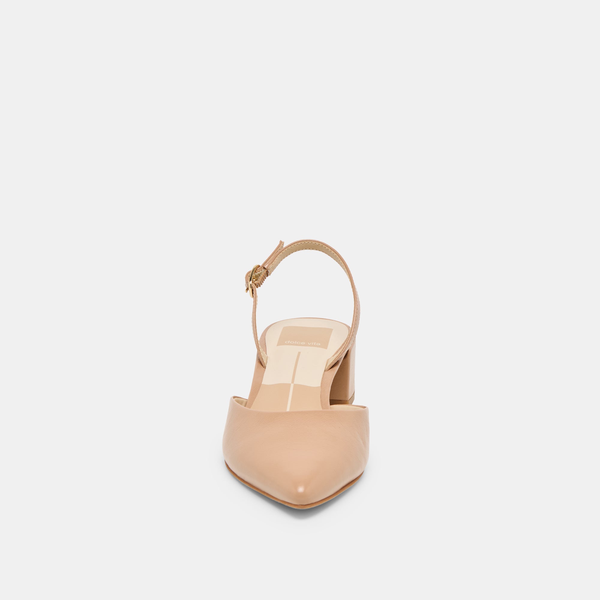 CAREL WIDE HEELS LT TAN CRINKLE PATENT LEATHER - view 6