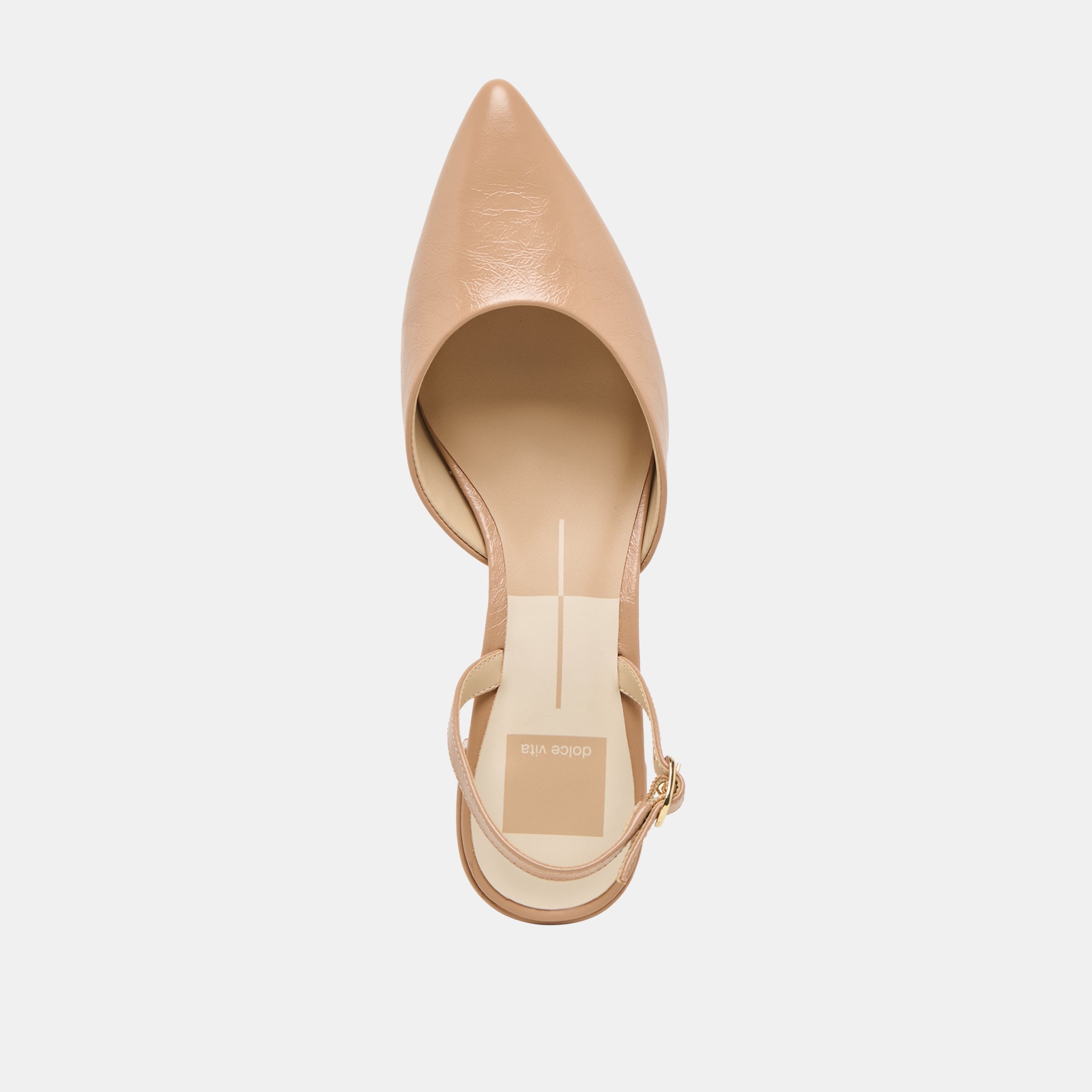 CAREL WIDE HEELS LT TAN CRINKLE PATENT LEATHER - view 8