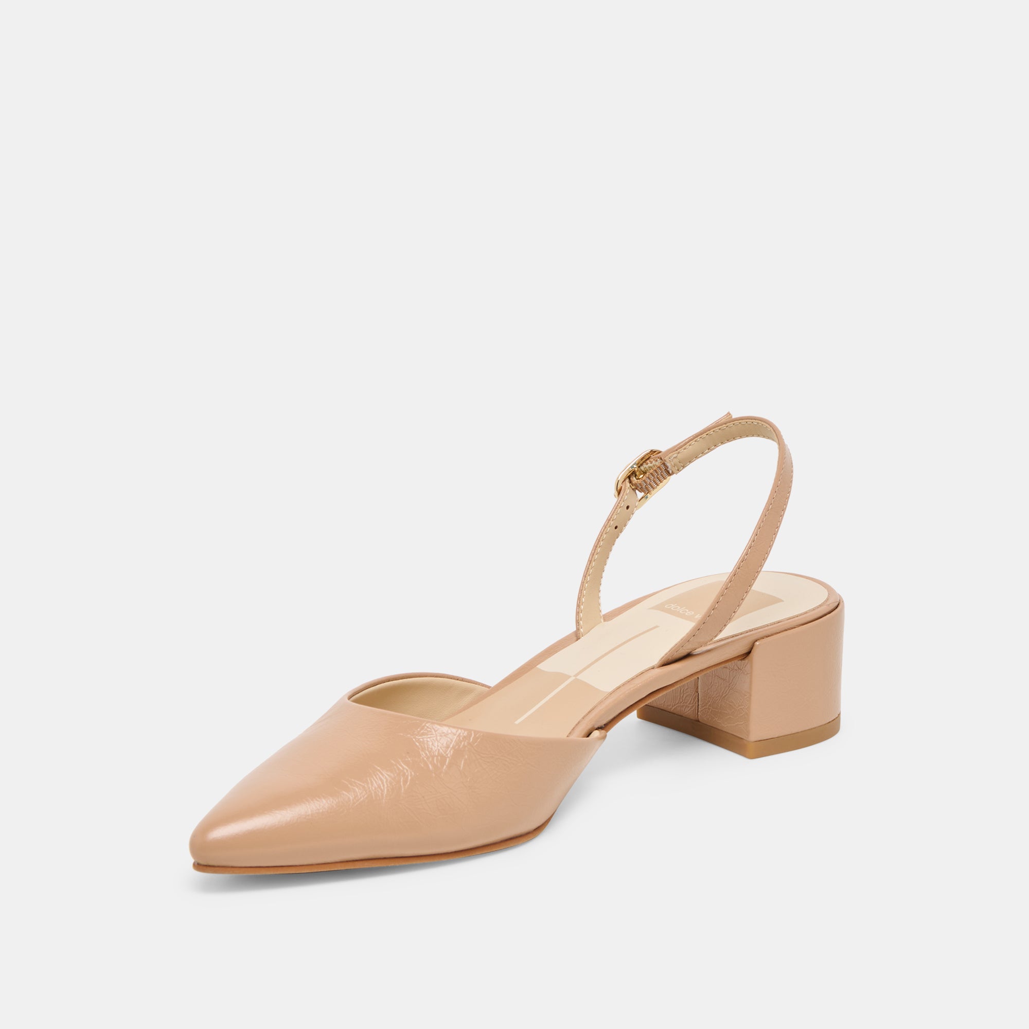 CAREL WIDE HEELS LT TAN CRINKLE PATENT LEATHER - view 4