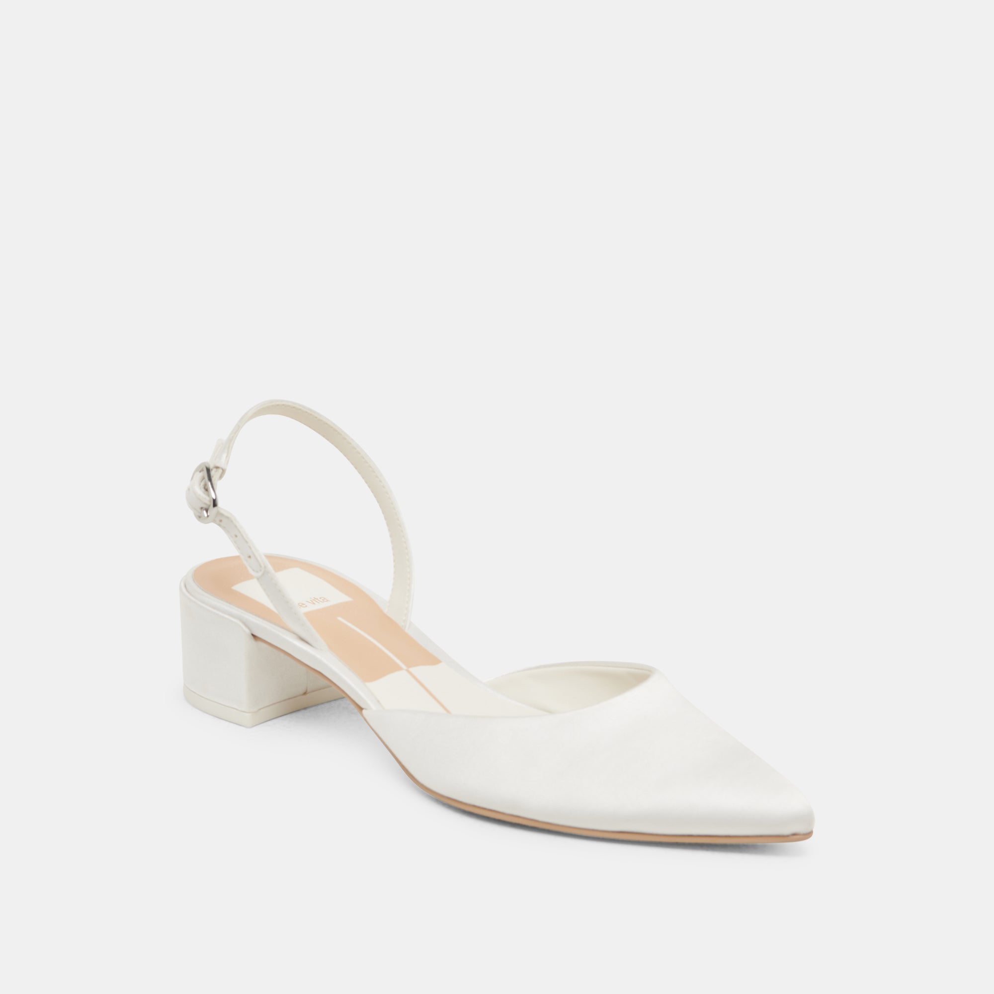 CAREL WIDE HEELS TRUE WHITE SATIN - view 2