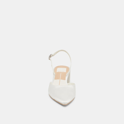 CAREL WIDE HEELS TRUE WHITE SATIN