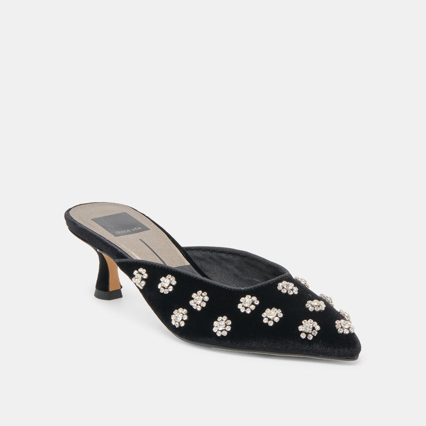 CLARA HEELS NERO VELVET