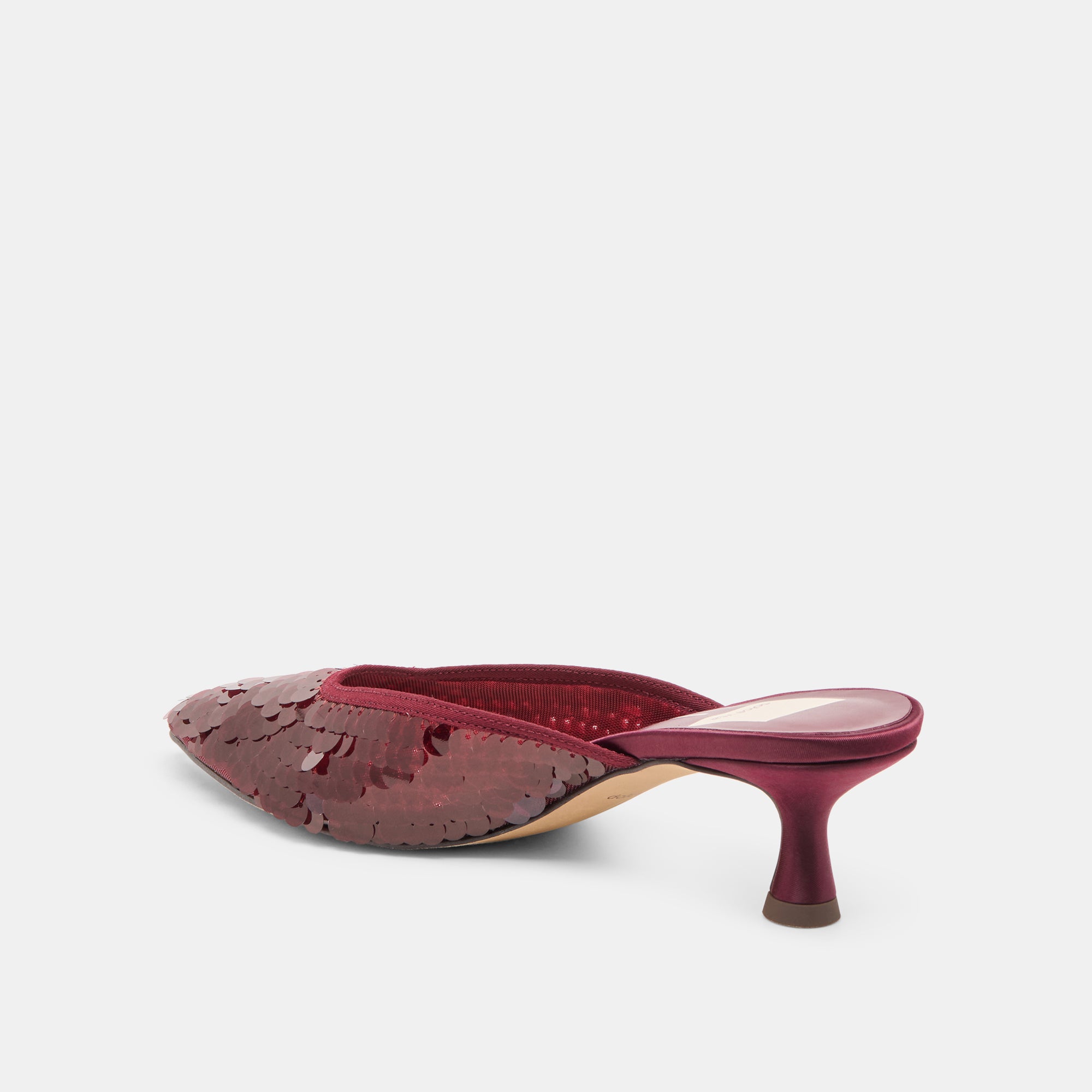 CLEO SEQUIN HEELS CRANBERRY SEQUIN
