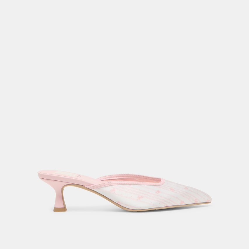 Cleo X Byrdie Golf Pink Floral Satin Wide Heels | Dolce Vita