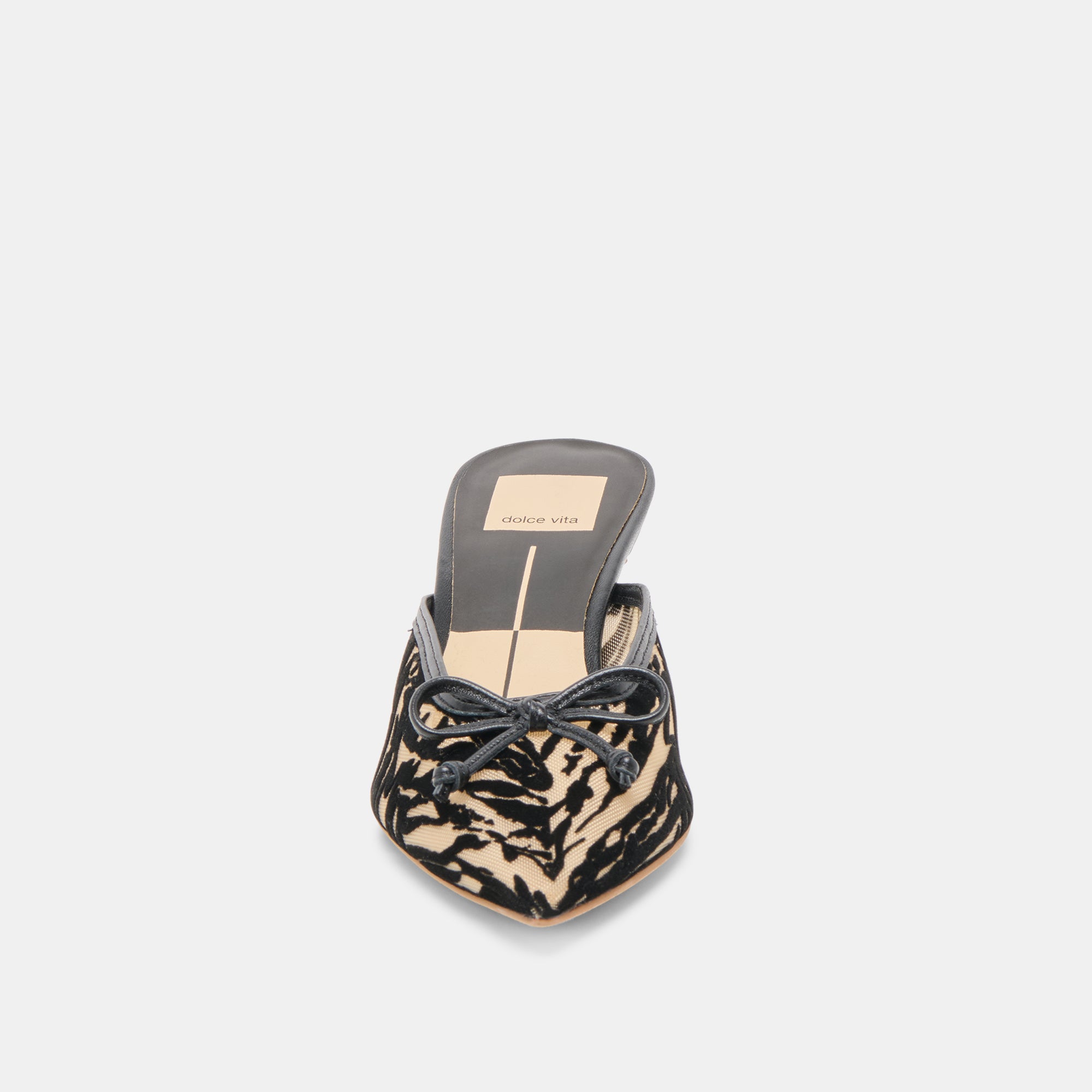 CLEO HEELS ZEBRA VELVET MESH