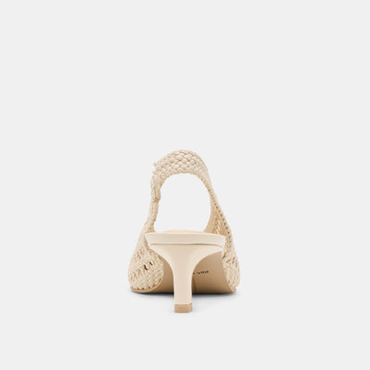FAWNE HEELS CREME WOVEN STELLA