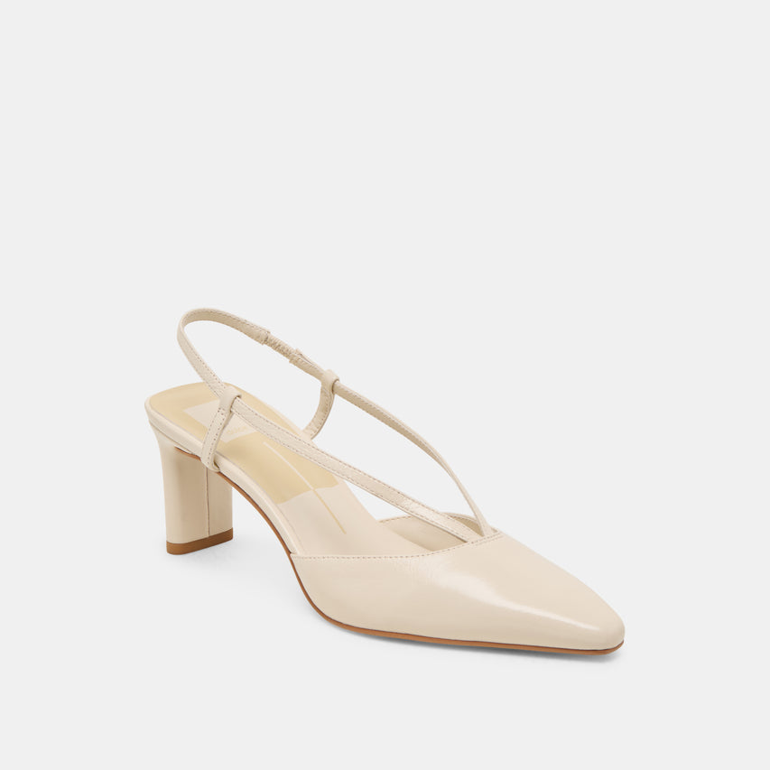 GINAY HEELS BONE LEATHER