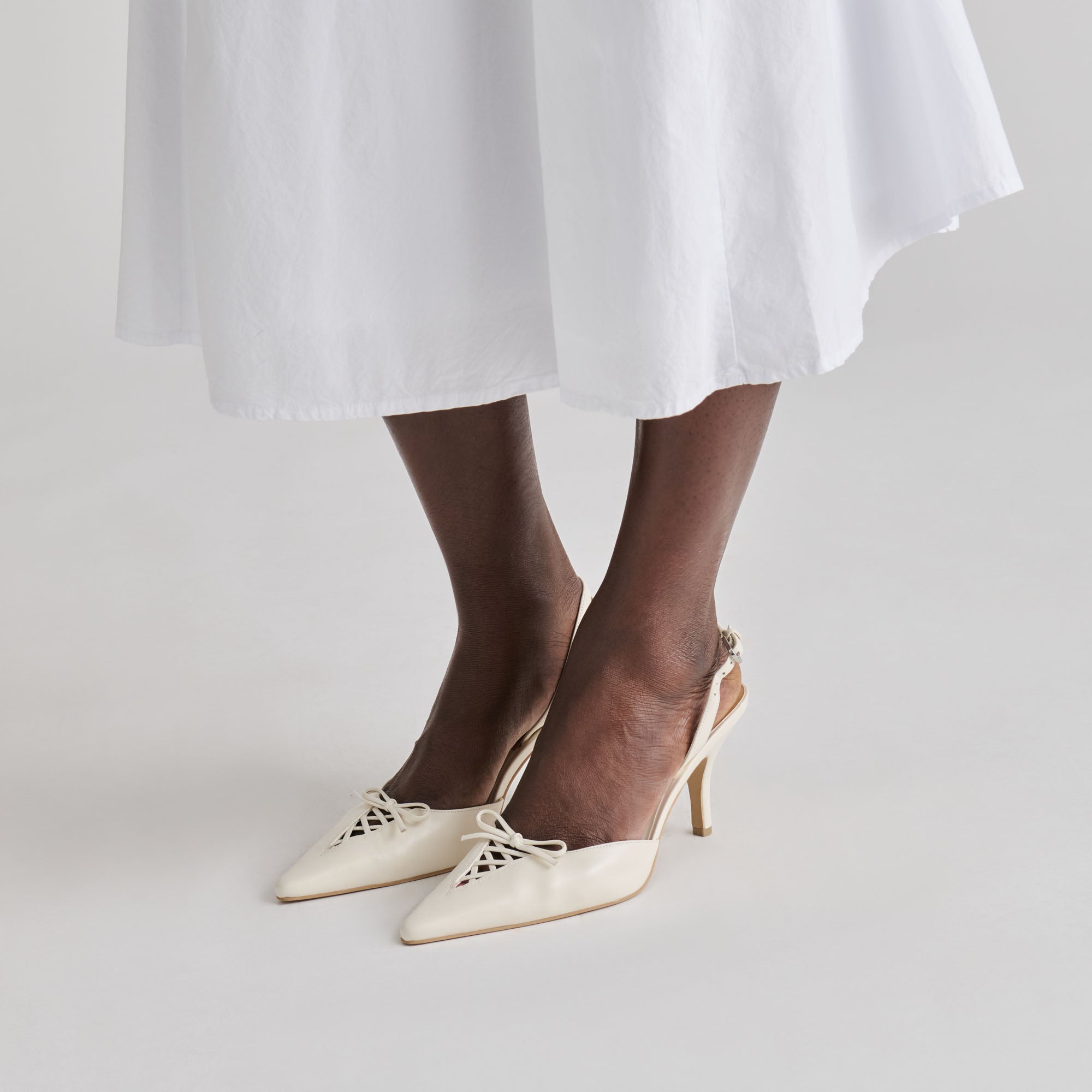 HAMYA HEELS WHITE LEATHER - view 2
