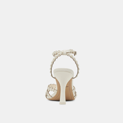 HELLEN PEARL HEELS WHITE LEATHER