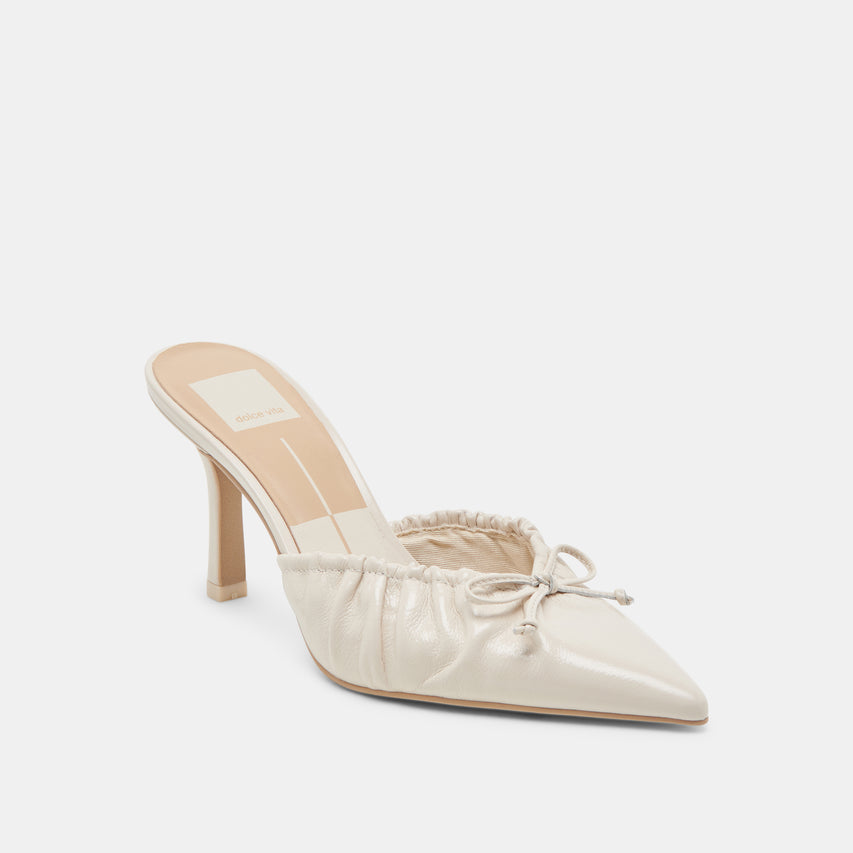 KAIRI HEELS IVORY CRINKLE PATENT