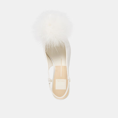 KAMY HEELS TRUE WHITE SATIN