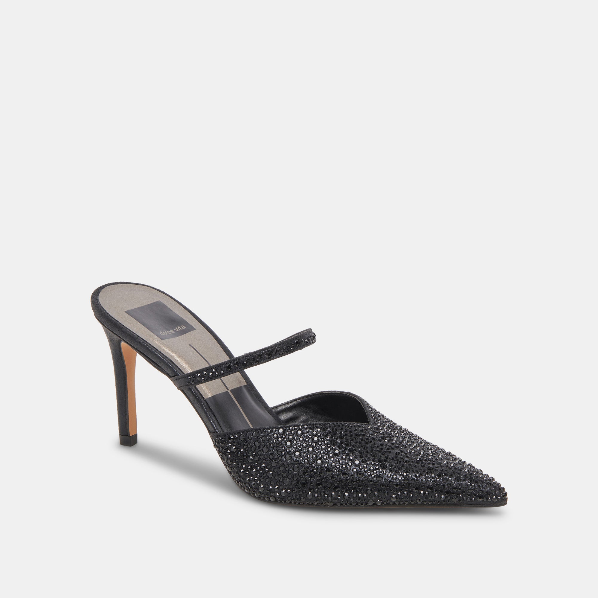 KANIKA CRYSTAL HEELS BLACK METALLIC FABRIC - view 3