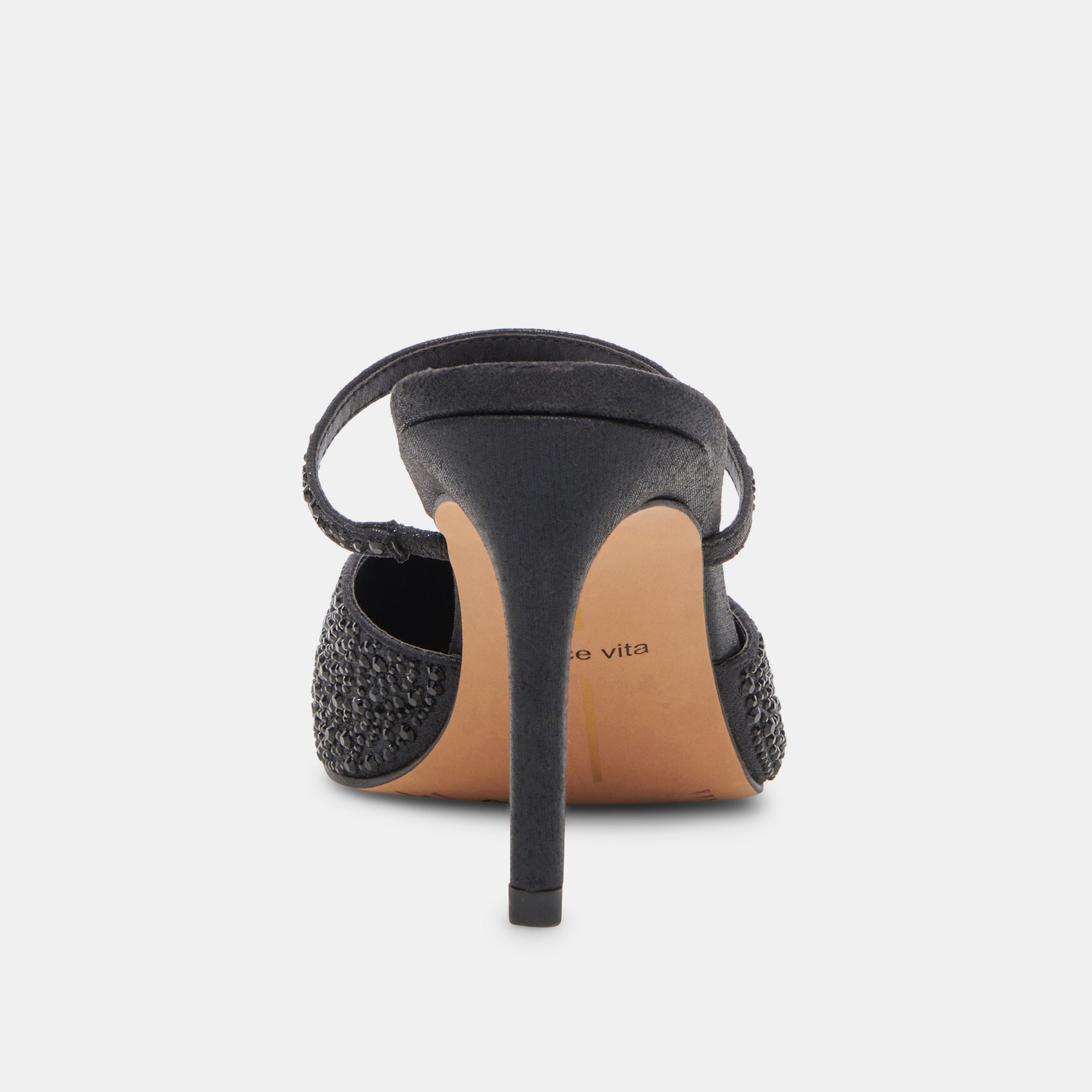 KANIKA CRYSTAL HEELS BLACK METALLIC FABRIC - view 8