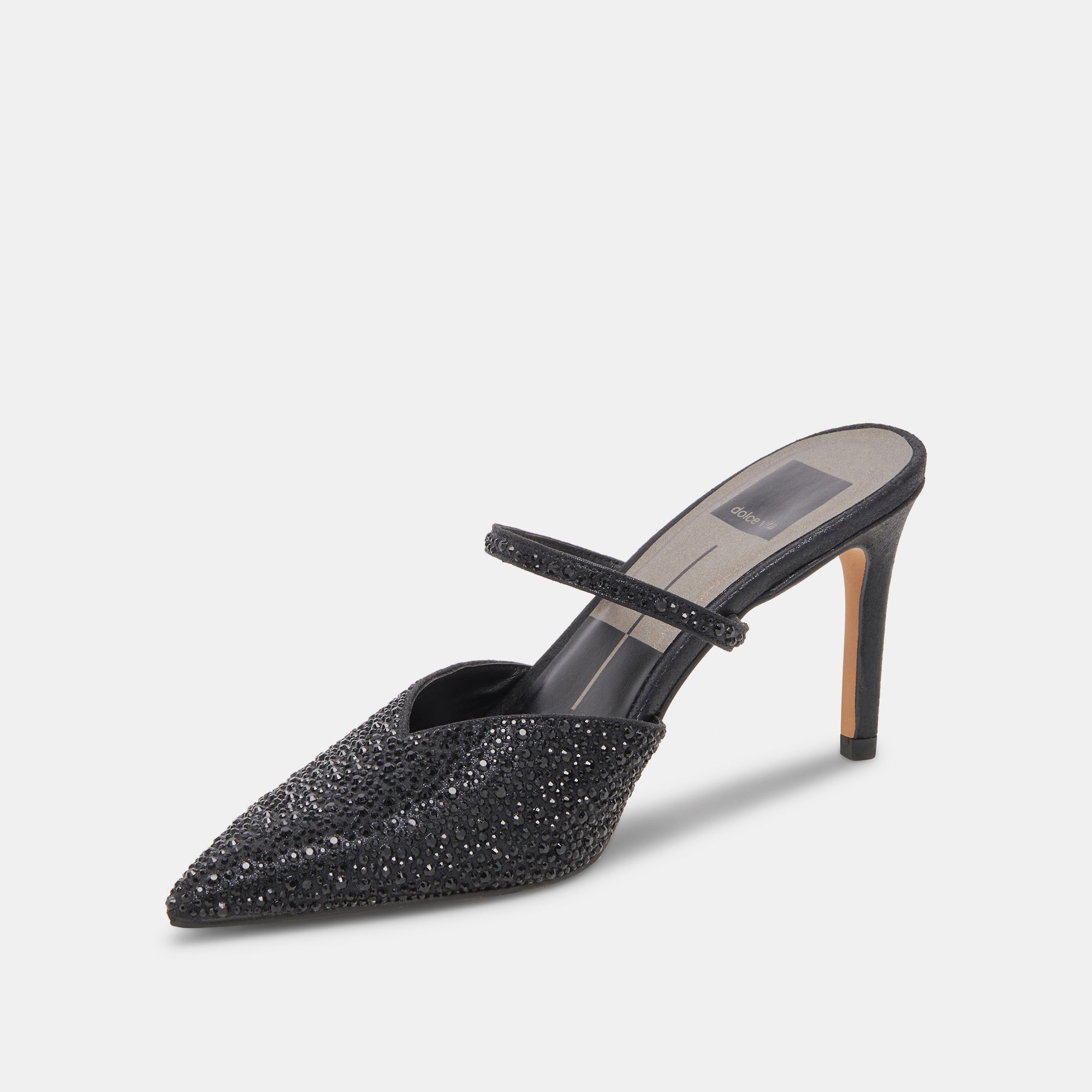 KANIKA CRYSTAL HEELS BLACK METALLIC FABRIC - view 5