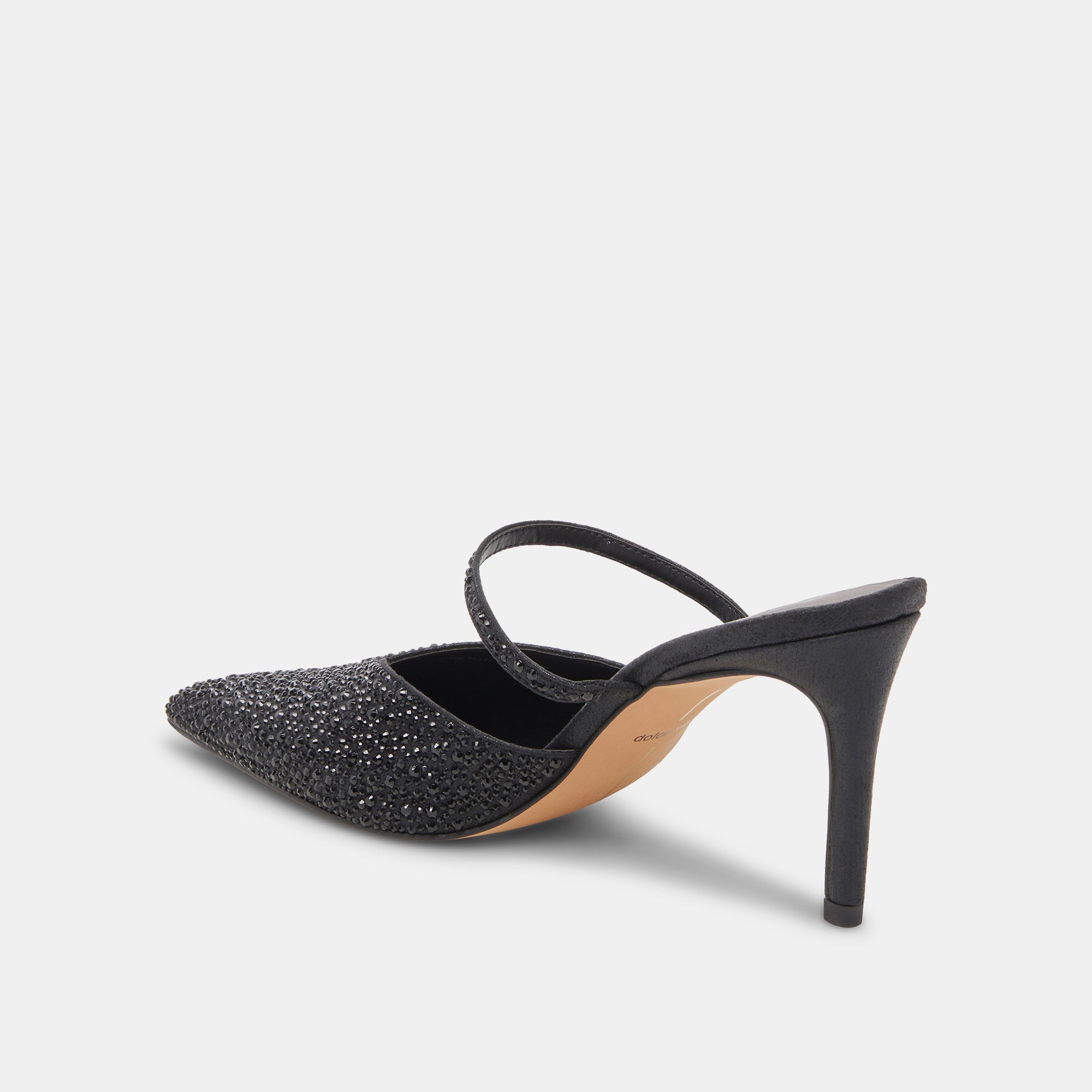 KANIKA CRYSTAL HEELS BLACK METALLIC FABRIC - view 6