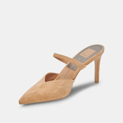 KANIKA HEELS TAN SUEDE - re:vita