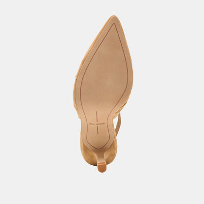 KEIRA HEELS LT BROWN SUEDE
