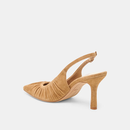 KEIRA HEELS LT BROWN SUEDE