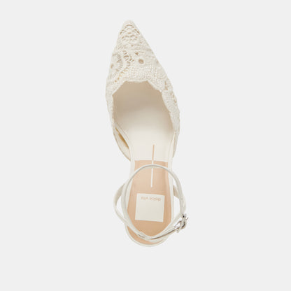 KENEDY HEELS WHITE CROCHET