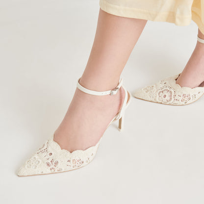 KENEDY HEELS WHITE CROCHET