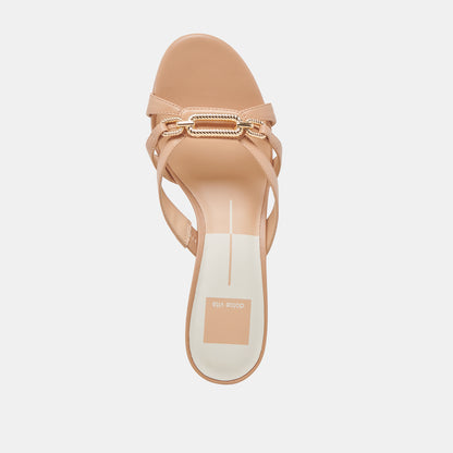 LERAH HEELS CAFE EMBOSSED LEATHER