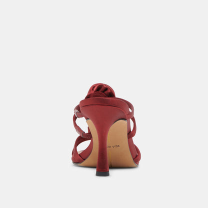 LINZY HEELS WINE SATIN