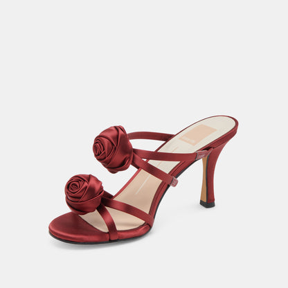 LINZY HEELS WINE SATIN