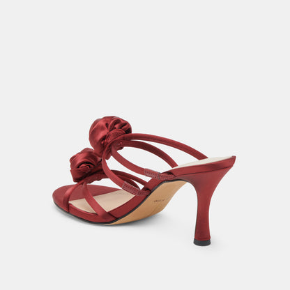 LINZY HEELS WINE SATIN