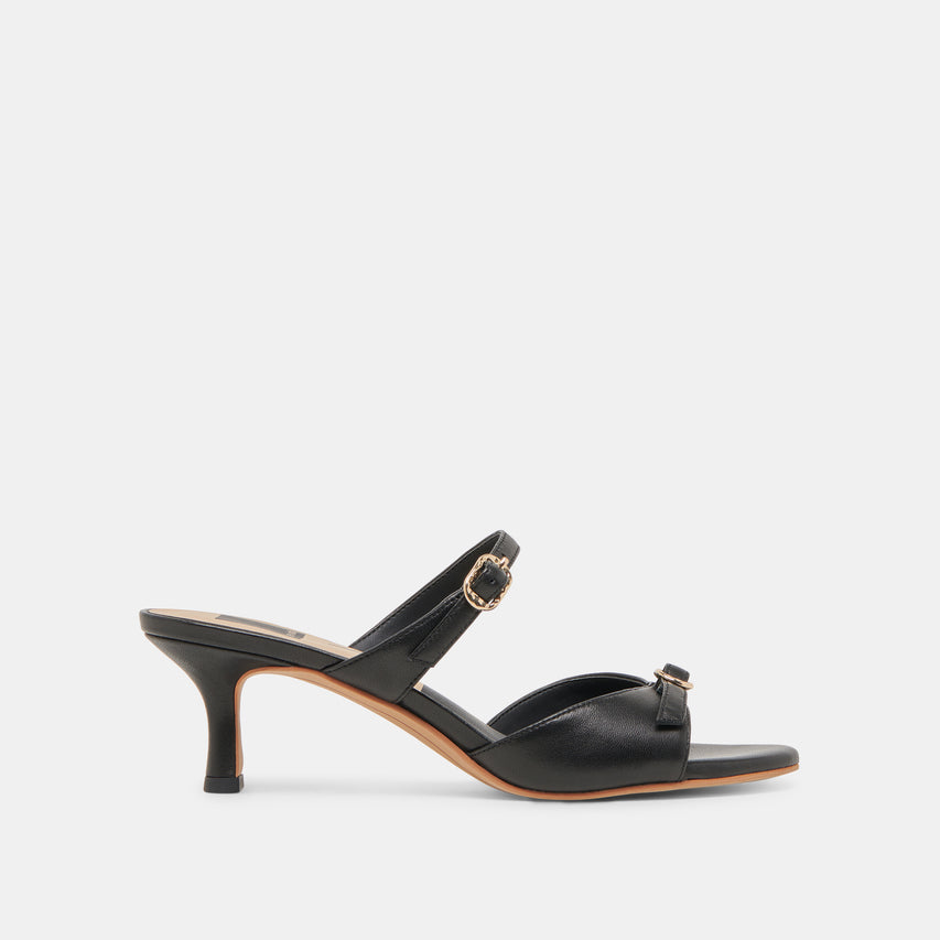 LORALI HEELS BLACK LEATHER