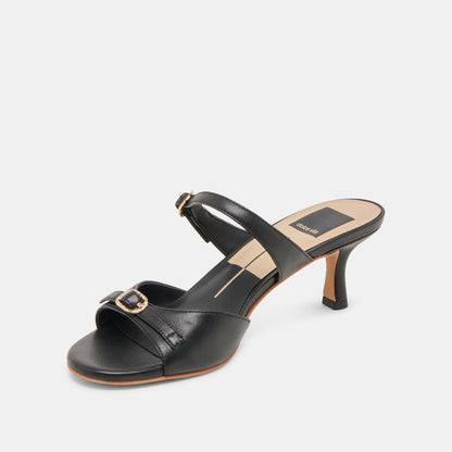 LORALI HEELS BLACK LEATHER