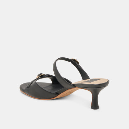 LORALI HEELS BLACK LEATHER