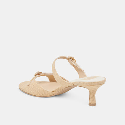 LORALI HEELS LT NATURAL RAFFIA