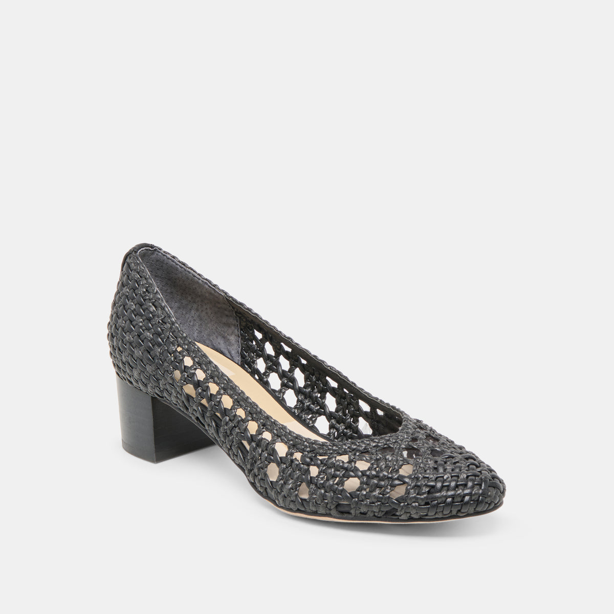 LULA HEELS BLACK WOVEN RAFFIA - view 2