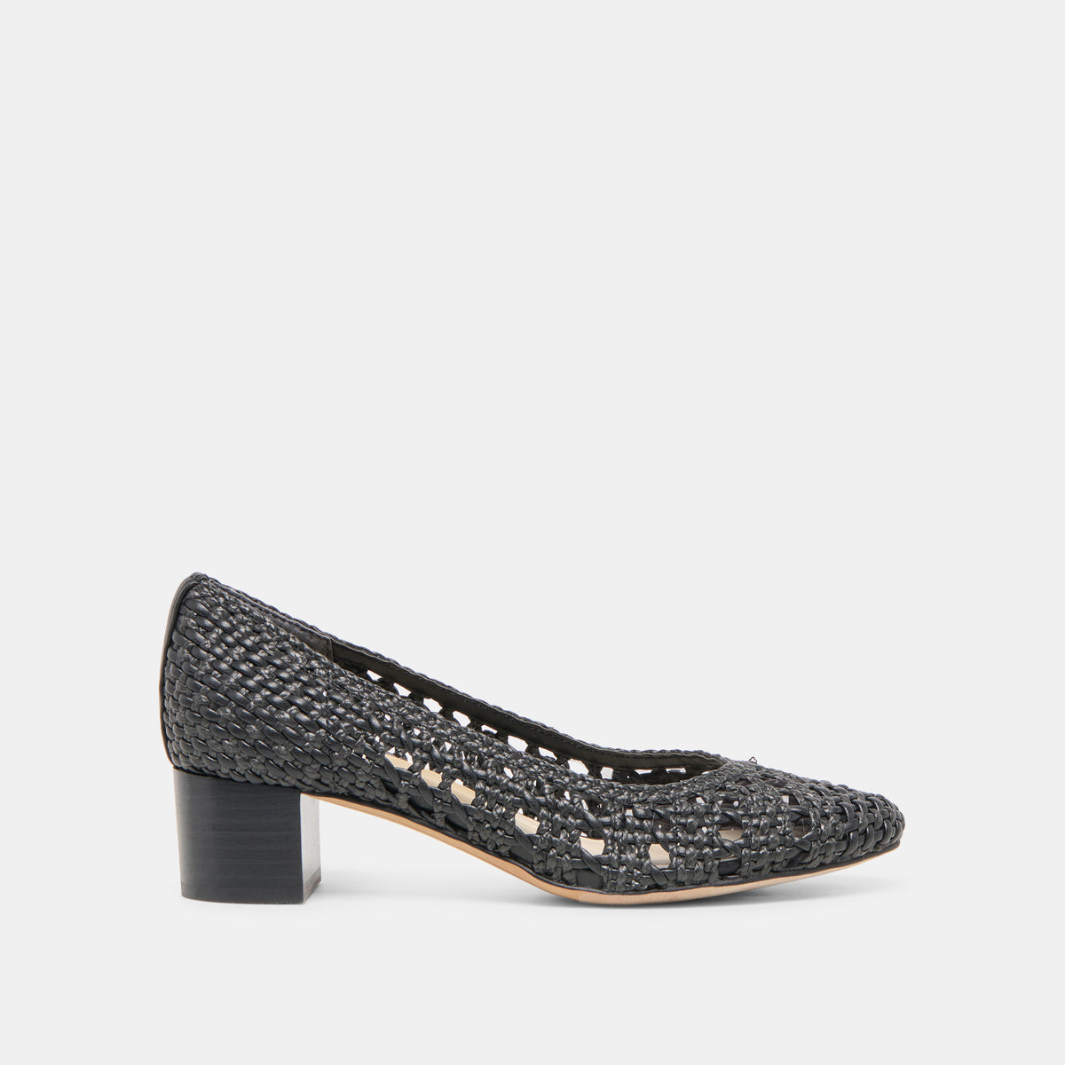 Lula Black Woven Raffia Heels | Dolce Vita