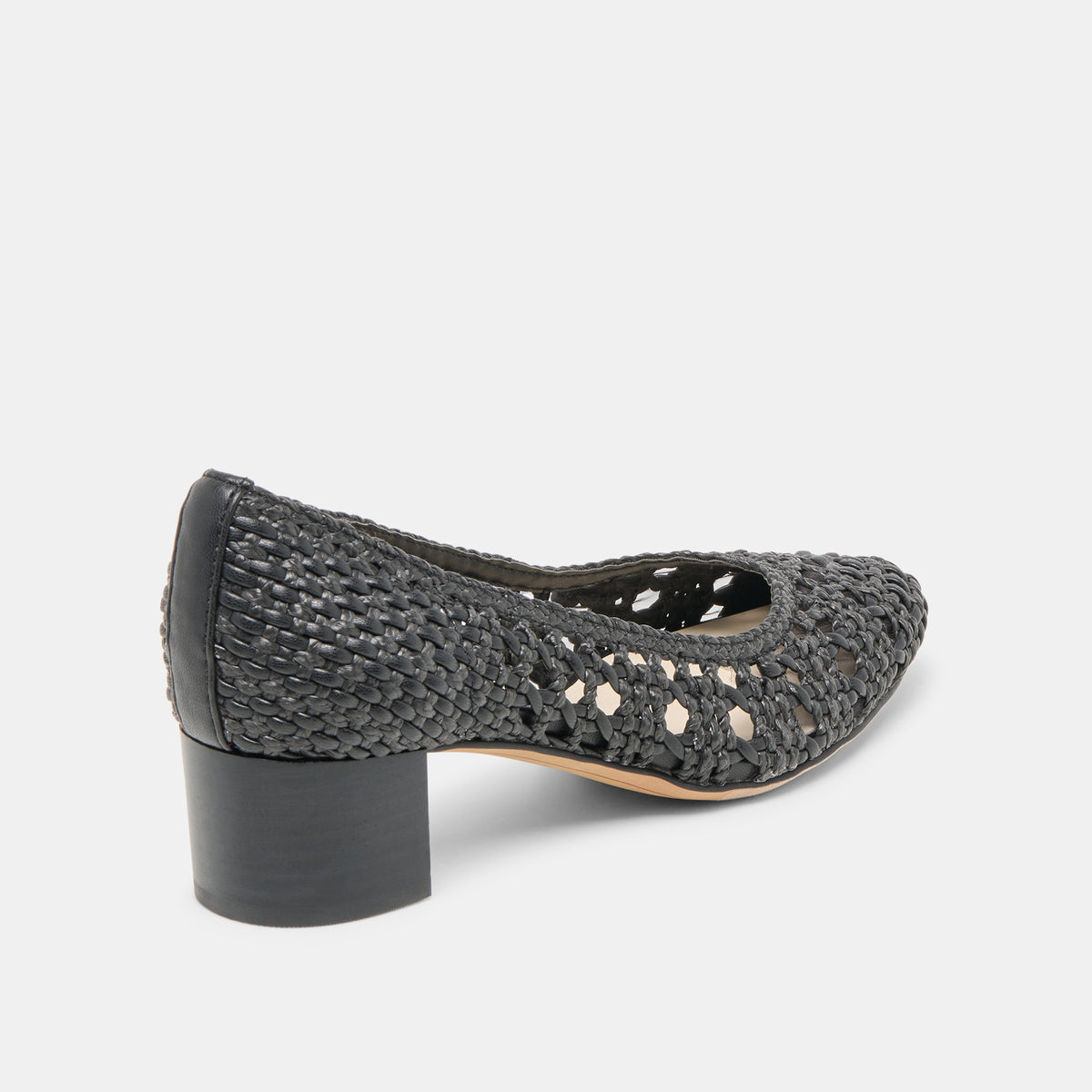 LULA HEELS BLACK WOVEN RAFFIA - view 3