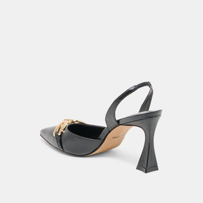 MALIK HEELS MIDNIGHT CRINKLE PATENT