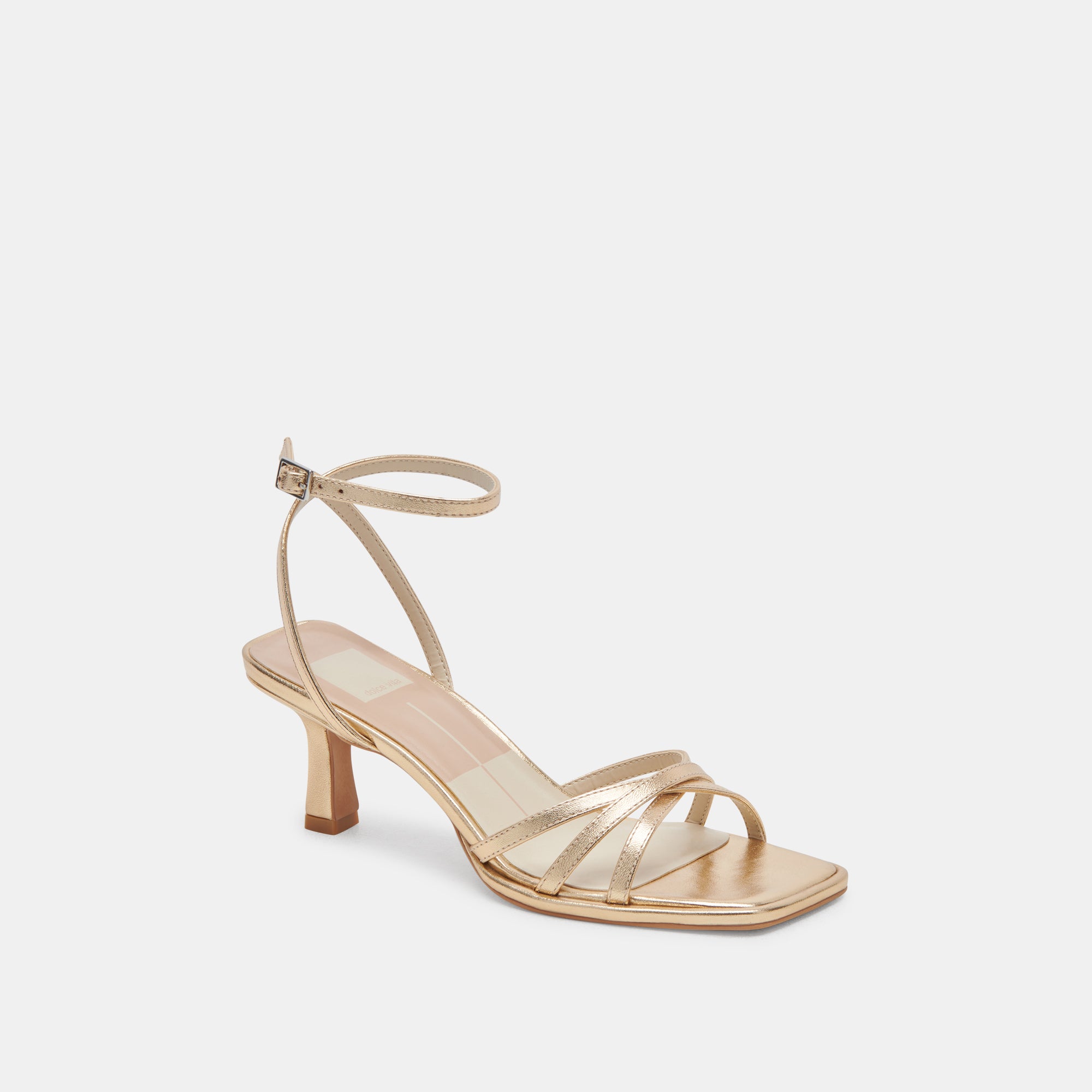MANJI WIDE HEELS LIGHT GOLD METALLIC LEATHER - view 2