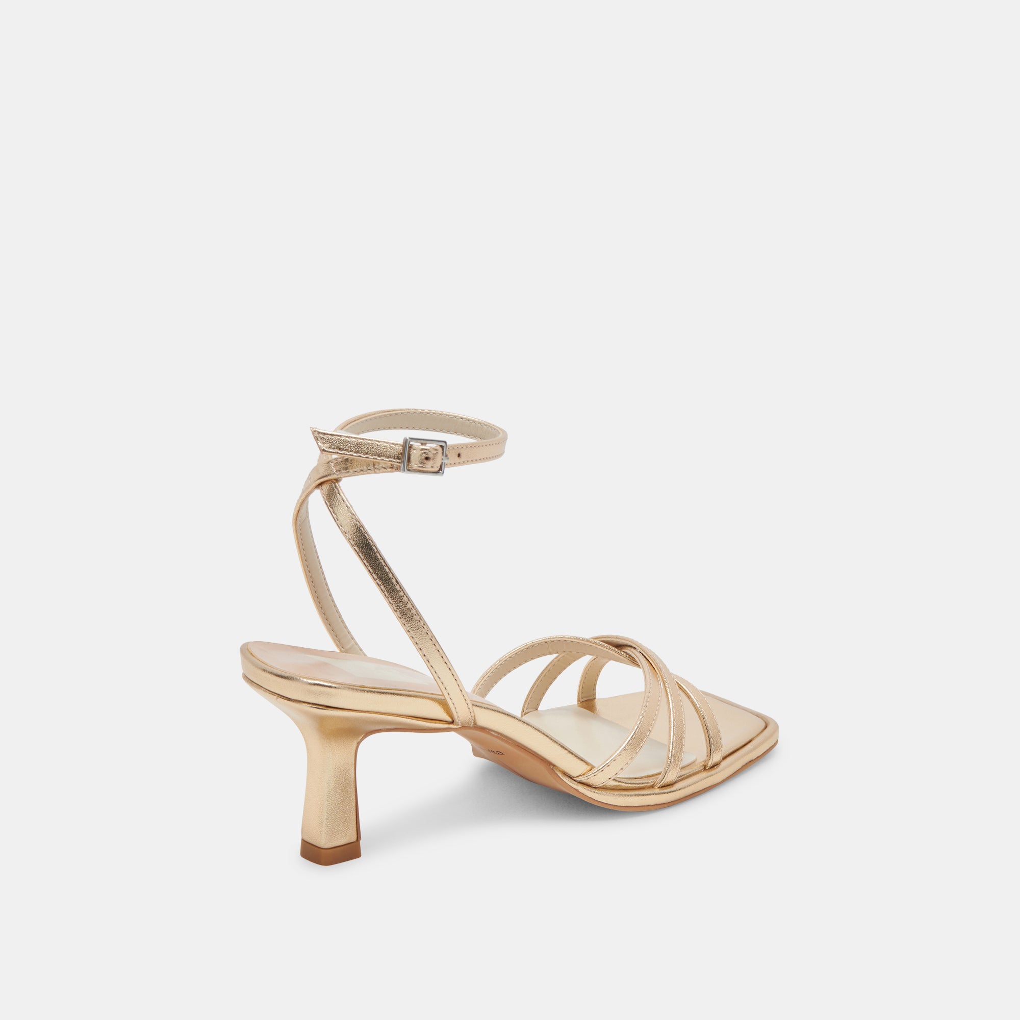 MANJI WIDE HEELS LIGHT GOLD METALLIC LEATHER - view 3
