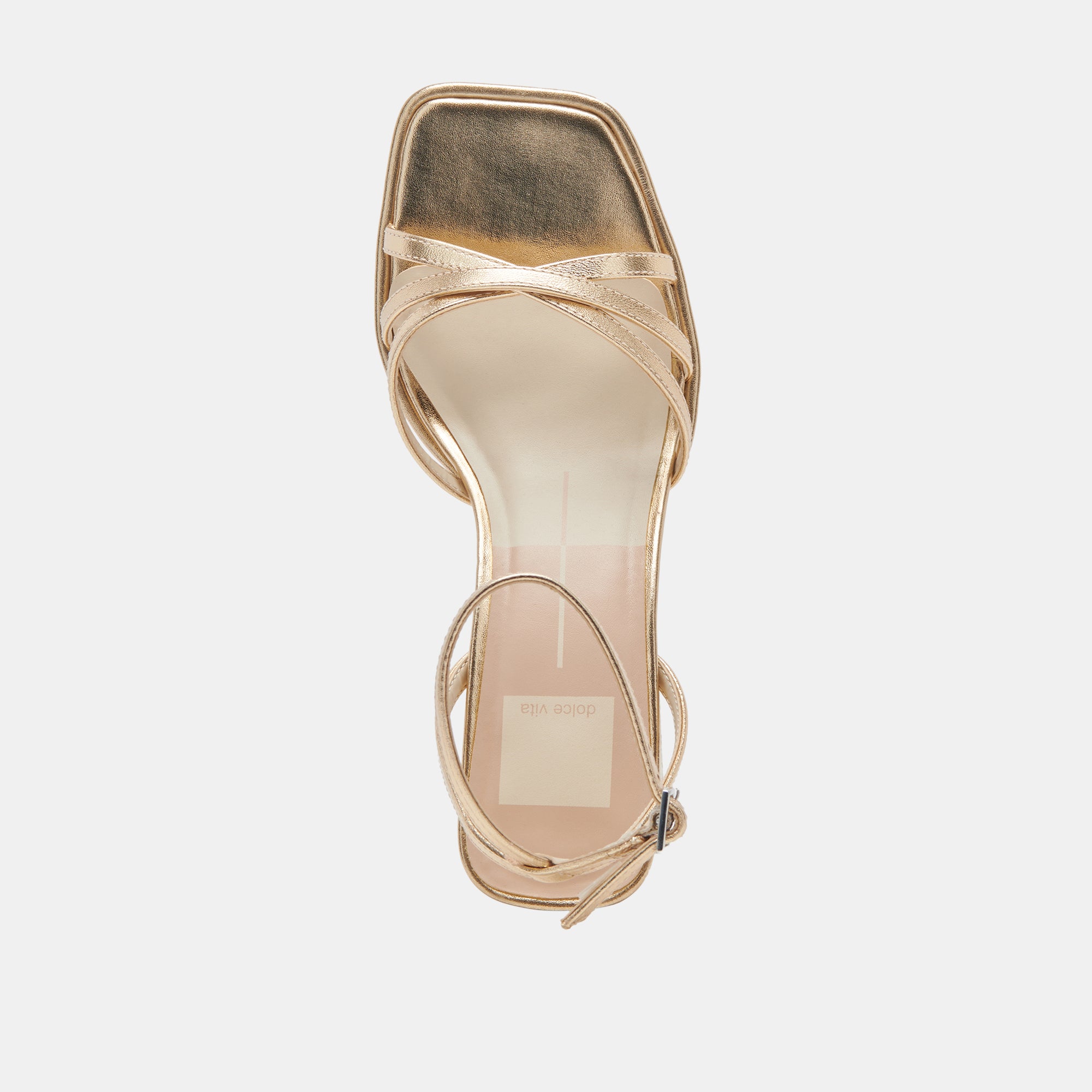 MANJI WIDE HEELS LIGHT GOLD METALLIC LEATHER - view 8