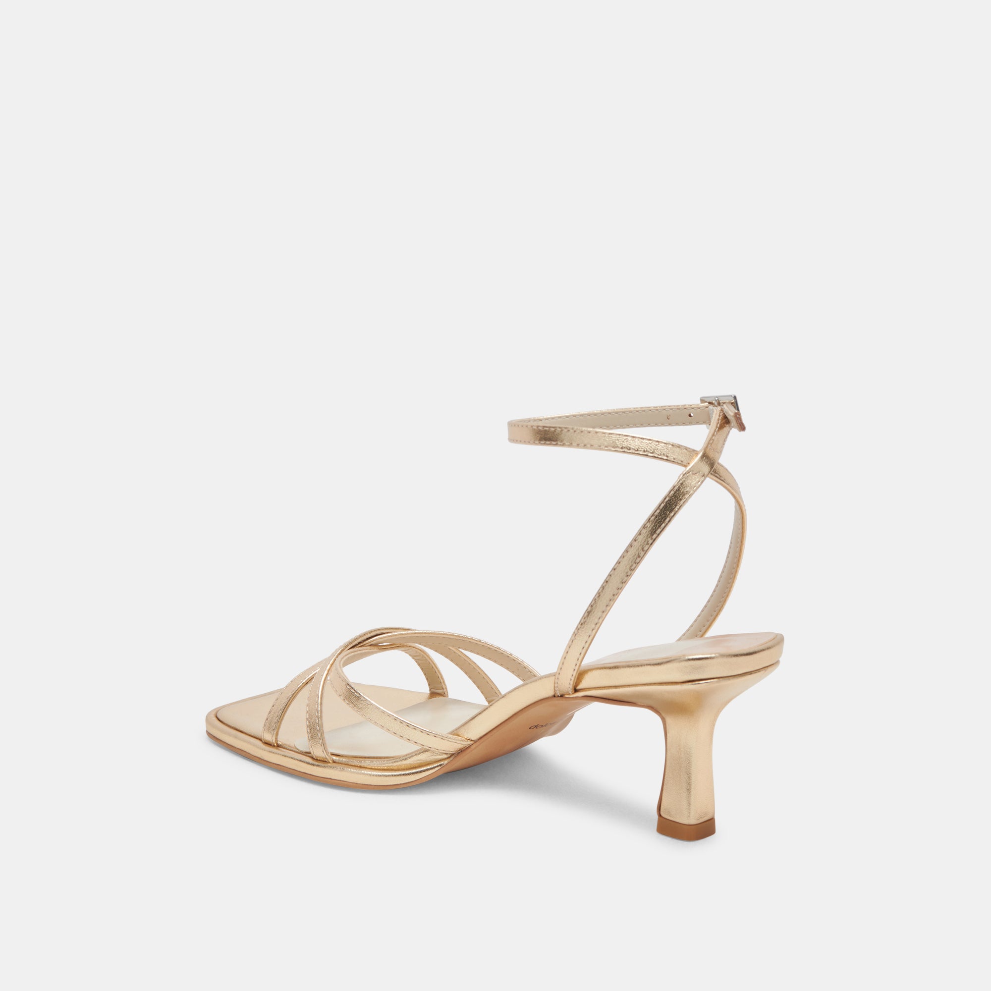 MANJI WIDE HEELS LIGHT GOLD METALLIC LEATHER - view 5