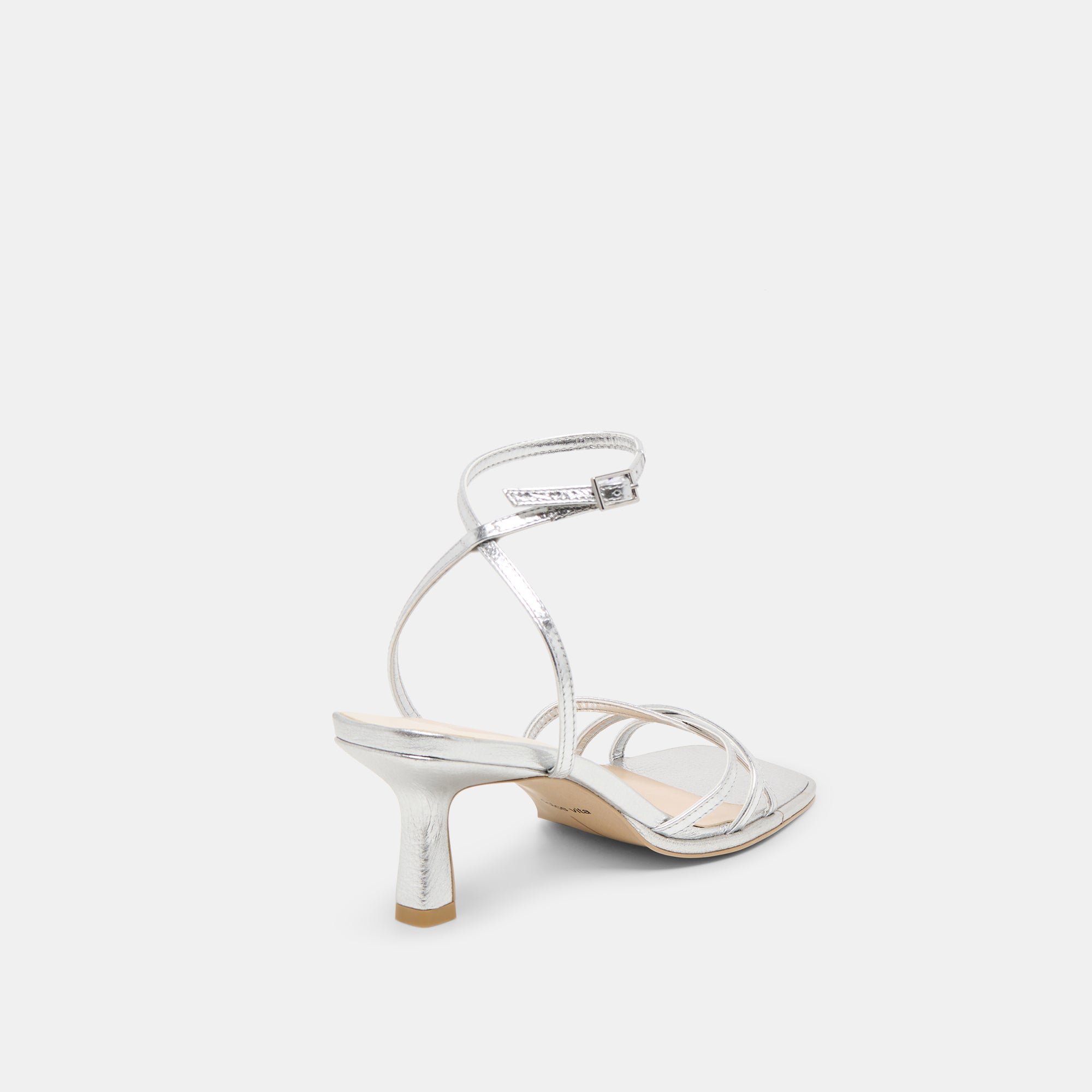 MANJI HEELS SILVER METALLIC LEATHER