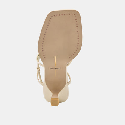 MYLEE WIDE HEELS CREME LEATHER