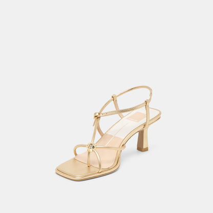 MYLEE HEELS GOLD DISTRESSED LEATHER
