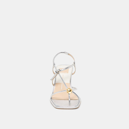 MYLEE HEELS SILVER DISTRESSED LEATHER