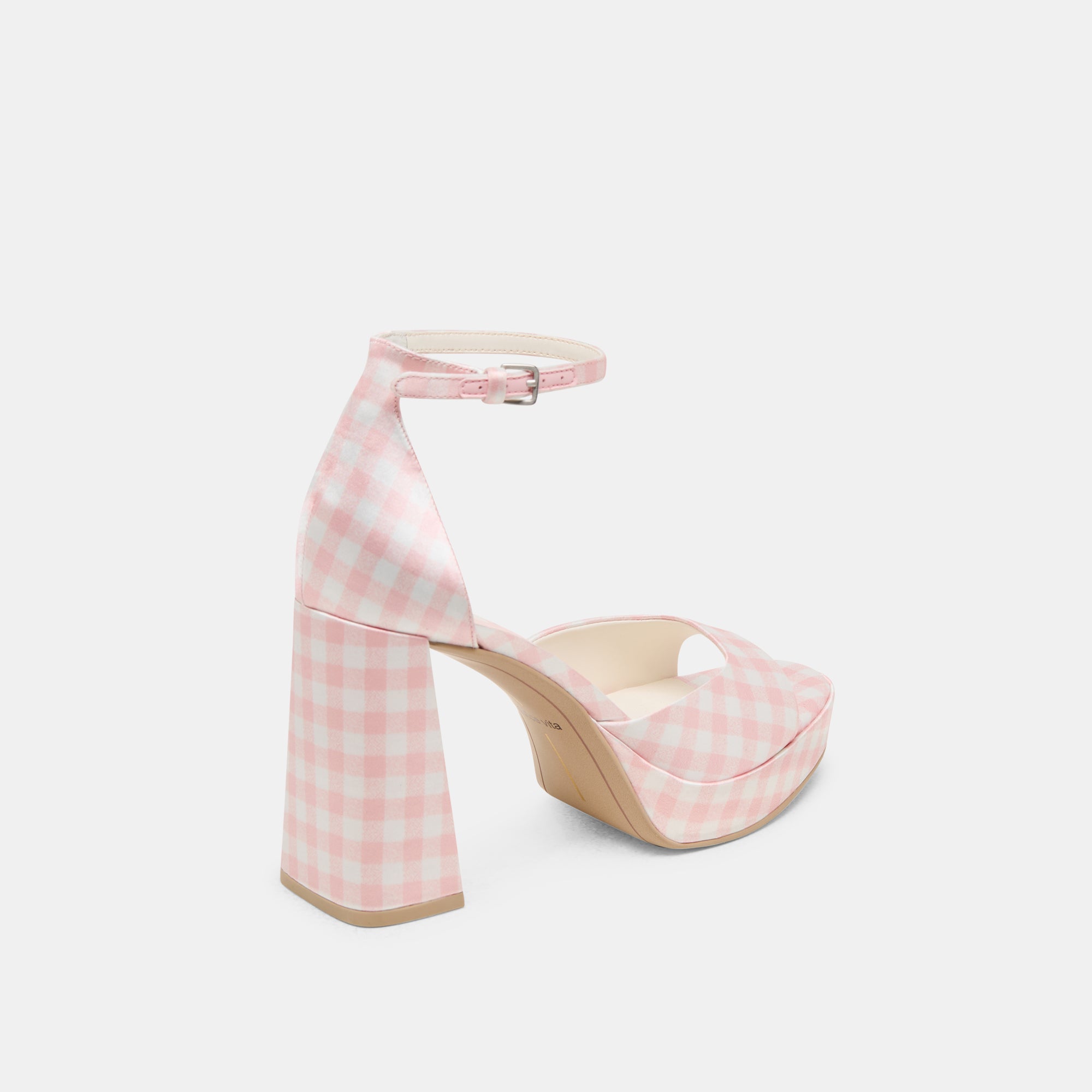 PANDRO X BYRDIE GOLF HEELS PINK PLAID GINGHAM - view 5
