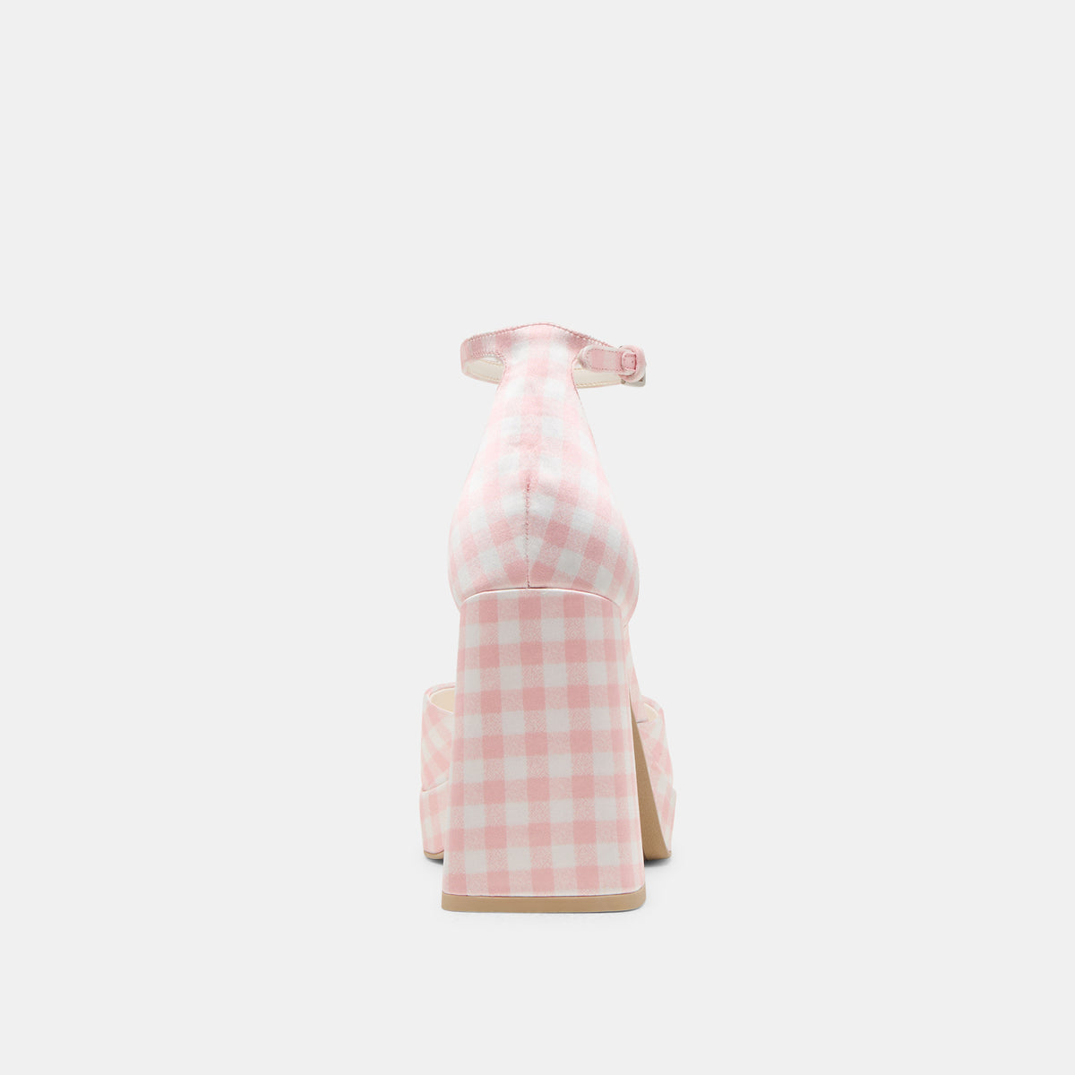 PANDRO X BYRDIE GOLF WIDE HEELS PINK PLAID GINGHAM - view 7
