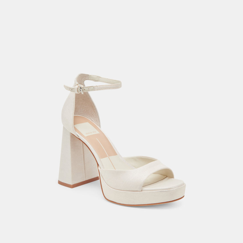 PANDRO HEELS WHITE SATIN - re:vita