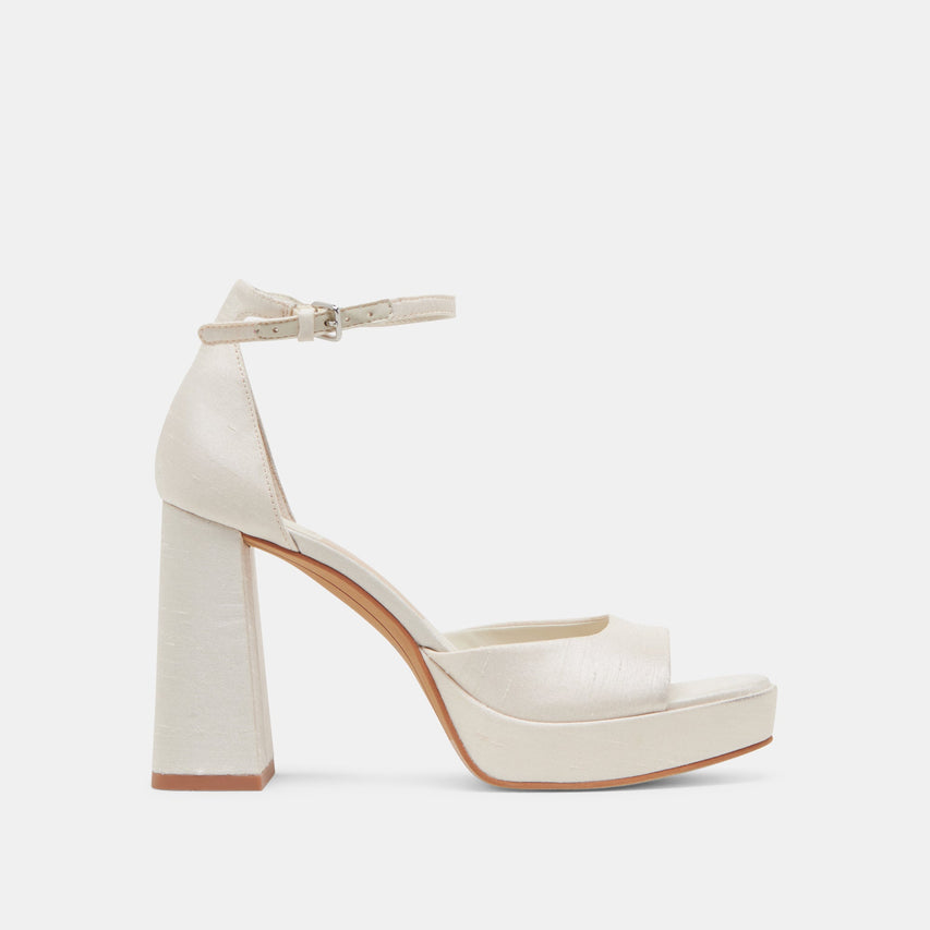 PANDRO HEELS WHITE SATIN - re:vita
